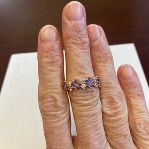 NWT Bomb Party size 7 ring Tanzanite & CZ Rose Gold Plating MSRP $126